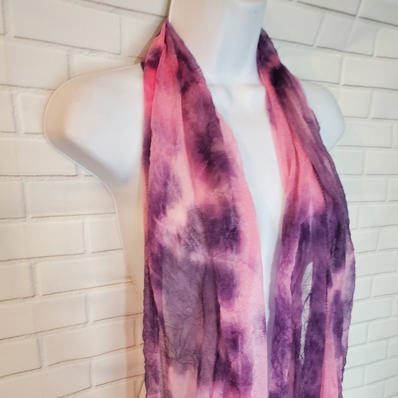 Tie Dye Sheer Neck Scarf Head Scarf Shoulder Wrap - Picture 2 of 7